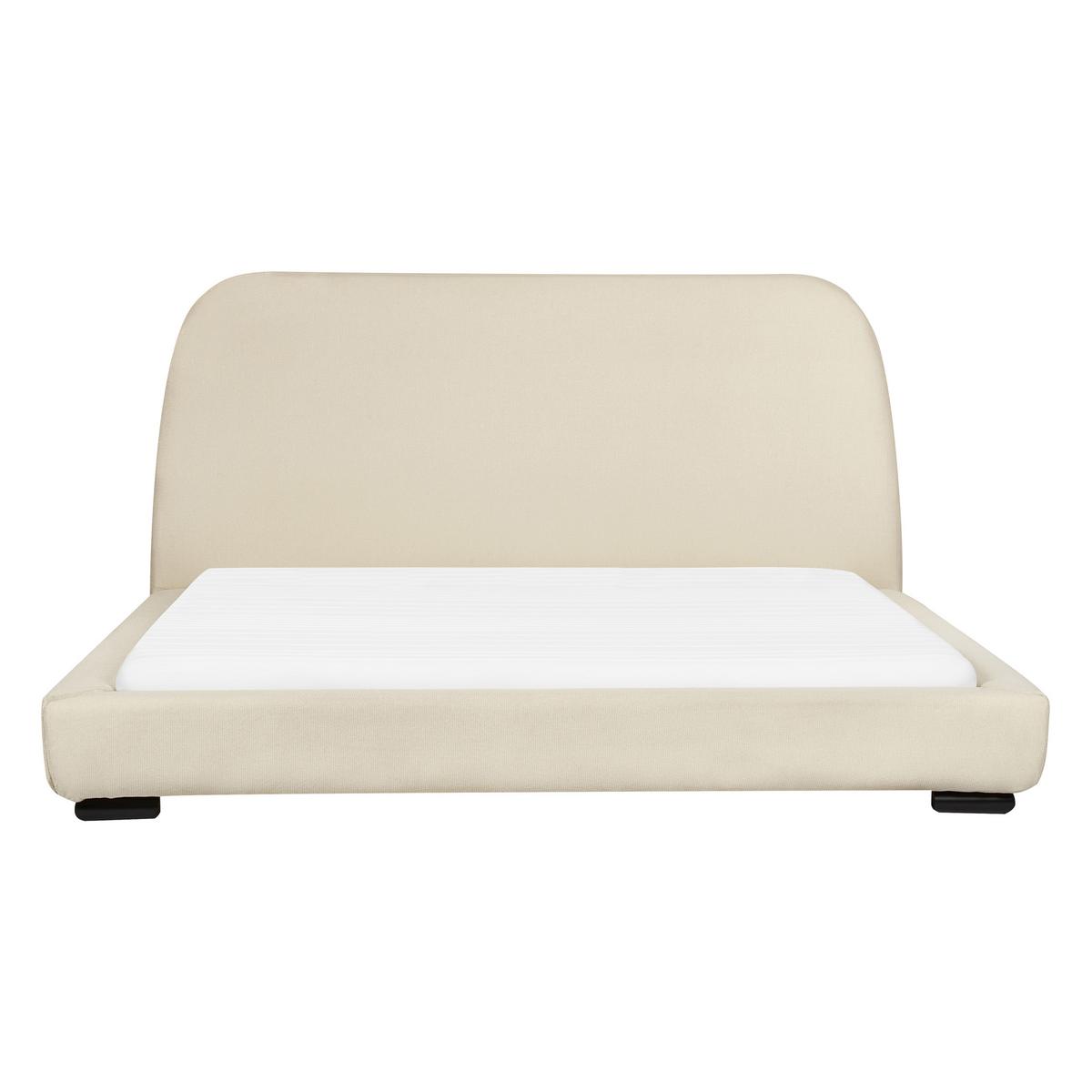 POLSTERBETT mit Lattenrost 160x200 cm Beige Roisel - Creme, Textil (160/200cm) - Beliani