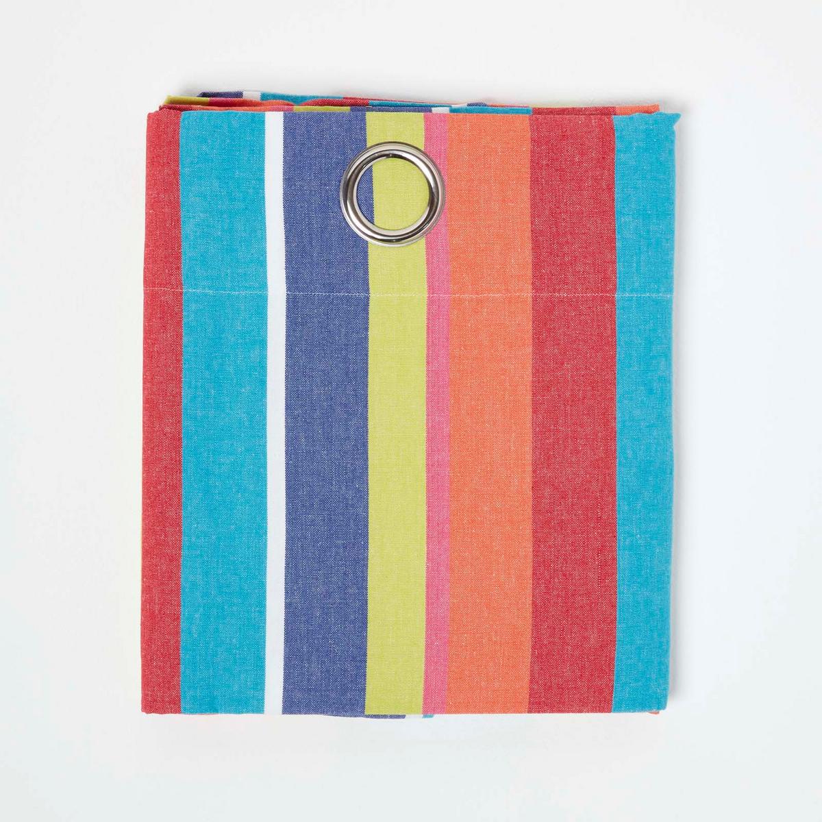 ÖSENVORHANG bunt gestreift blickdicht 2er-Set, 117/137 cm - Multicolor, Textil (117/137cm) - Homescapes