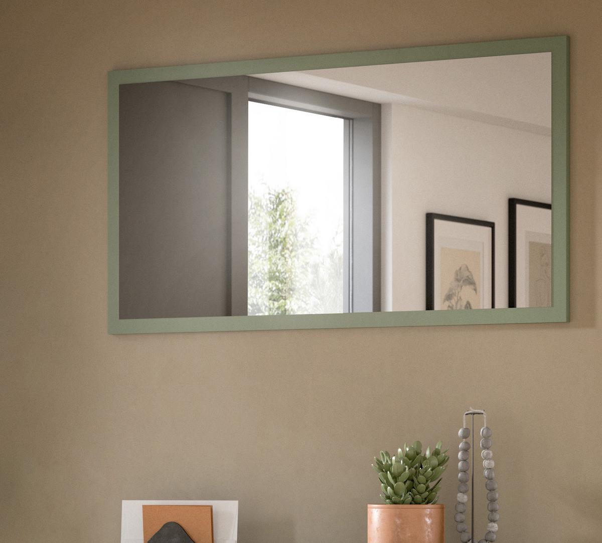 WANDSPIEGEL grün 106 x 55 cm, Garderobenspiegel mit Rahmen - Grün, Glas/Holzwerkstoff (106/55/2cm) - Inn.Furn