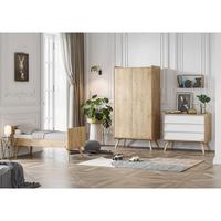BABYZIMMER 3-teilig Vintage Weißes Holz - Braun, Holzwerkstoff (145/103/75cm) - Petits-meubles