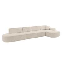 ECKSOFA Ottomane Rechts MARI-L3-v3 - 413x171x83 cm Beige Cord - Beige/Schwarz, Holzwerkstoff/Kunststoff (171/413cm) - ALTDECOR