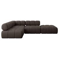 ECKSOFA modulares Sofa Favio-L1 - 285x190x70 cm Braun Velours - Braun, Holzwerkstoff/Textil (285/190cm) - ALTDECOR