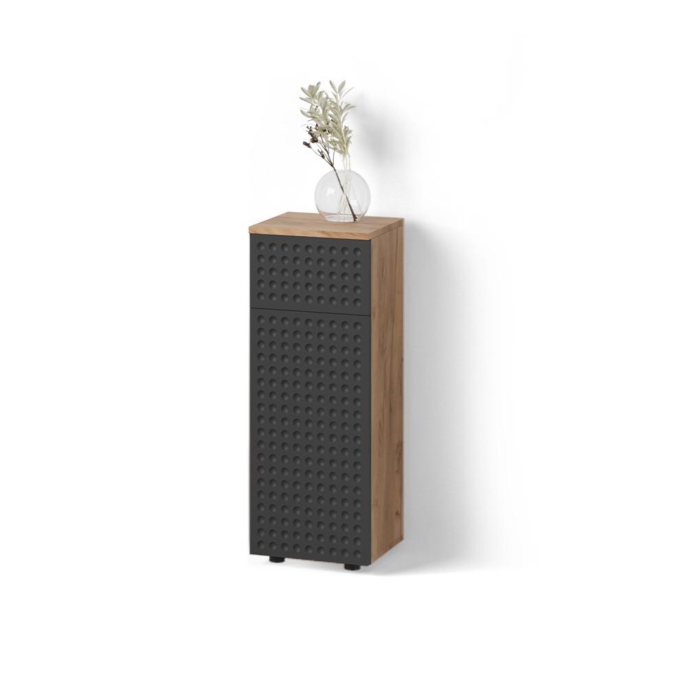 MIDISCHRANK Ronco Anthrazit gepunktet 30 x 81 cm mit 1 Schublade, 2 Fächer, Badezimmer - Anthrazit, Holzwerkstoff (30/81/30cm) - Livinity®