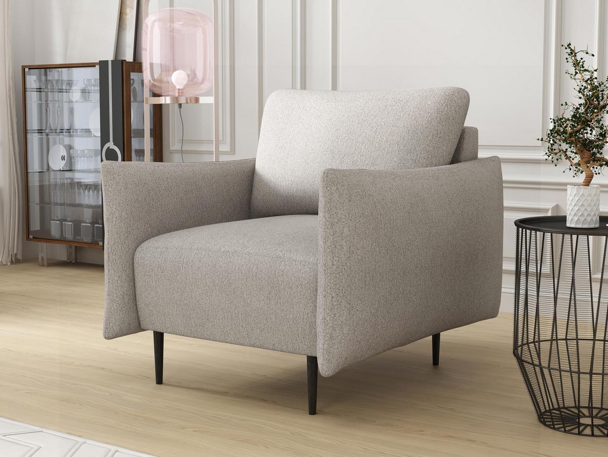 SESSEL Lambi - Beige/Schwarz, Holz/Textil (98/85/90cm) - MIRJAN24