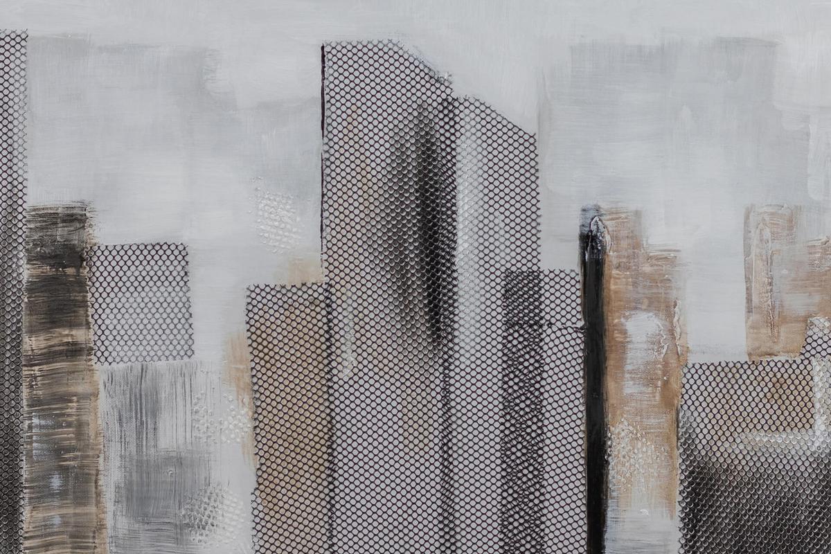 ACRYLBILD HANDGEMALT 120/40 cm - Grau, Holz/Textil (120/40cm) - KUNSTLOFT