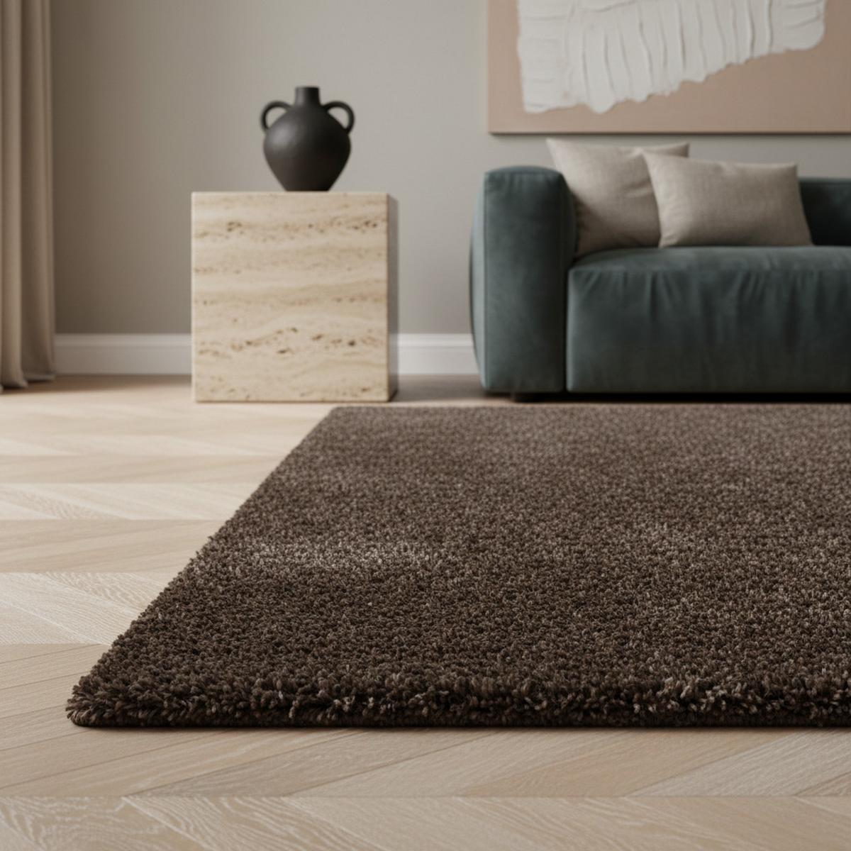 HOCHFLORTEPPICH SALZACH, einfarbig, Braun, 280 x 370 cm - Braun, Textil (370/280cm) - KADIMA DESIGN