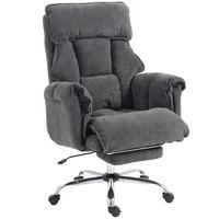 BÜROSTUHL höhenverstellbar Dunkelgrau 80/80/106 cm - Dunkelgrau/Silberfarben, Textil/Metall (80/114/80cm) - HOMCOM
