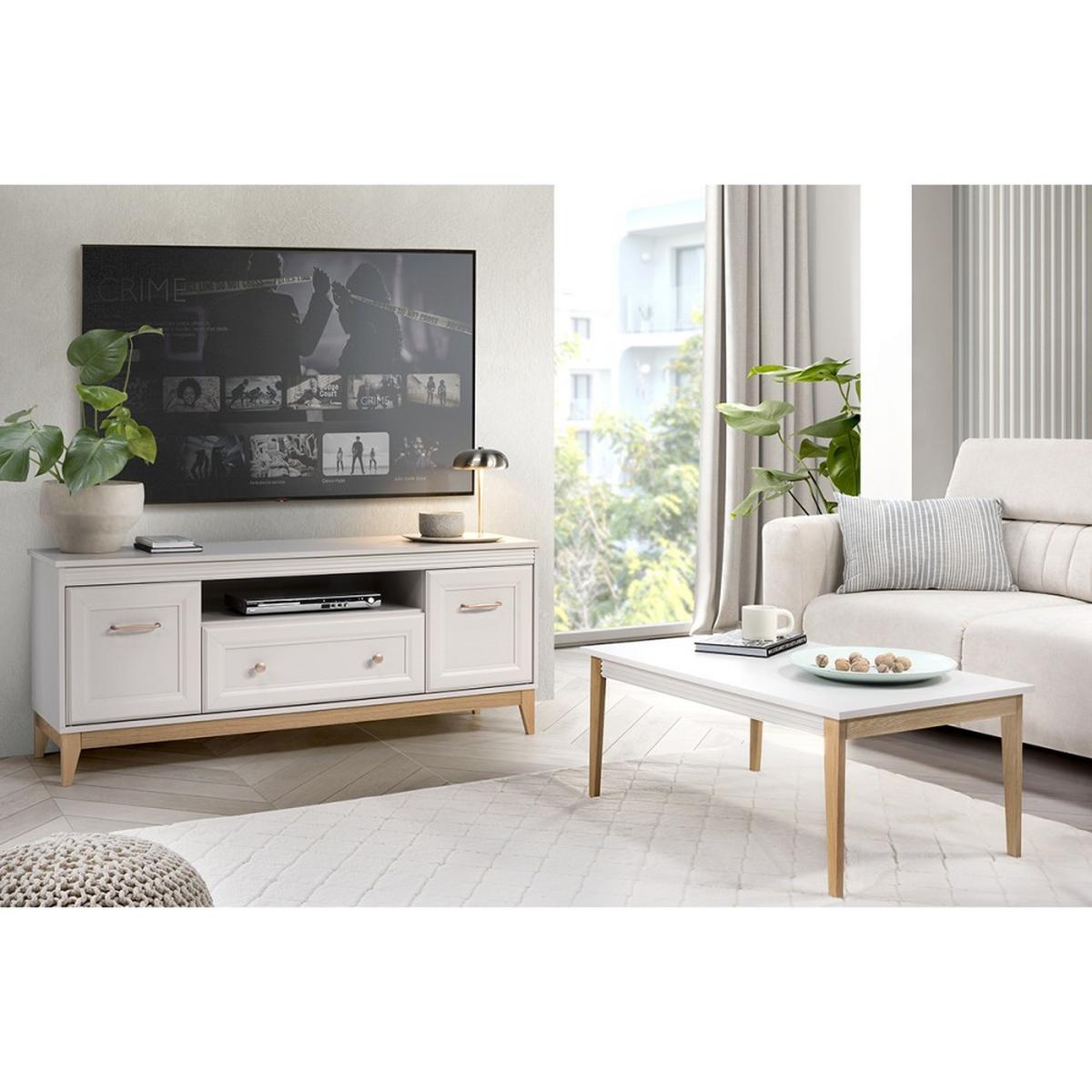 LOWBOARD Charlott mit 1 Schublade und 2 Türen, 135 cm - Kaschmir/Eichefarben, Holz/Holzwerkstoff (135.5/61.5/40.5cm) - Beautysofa
