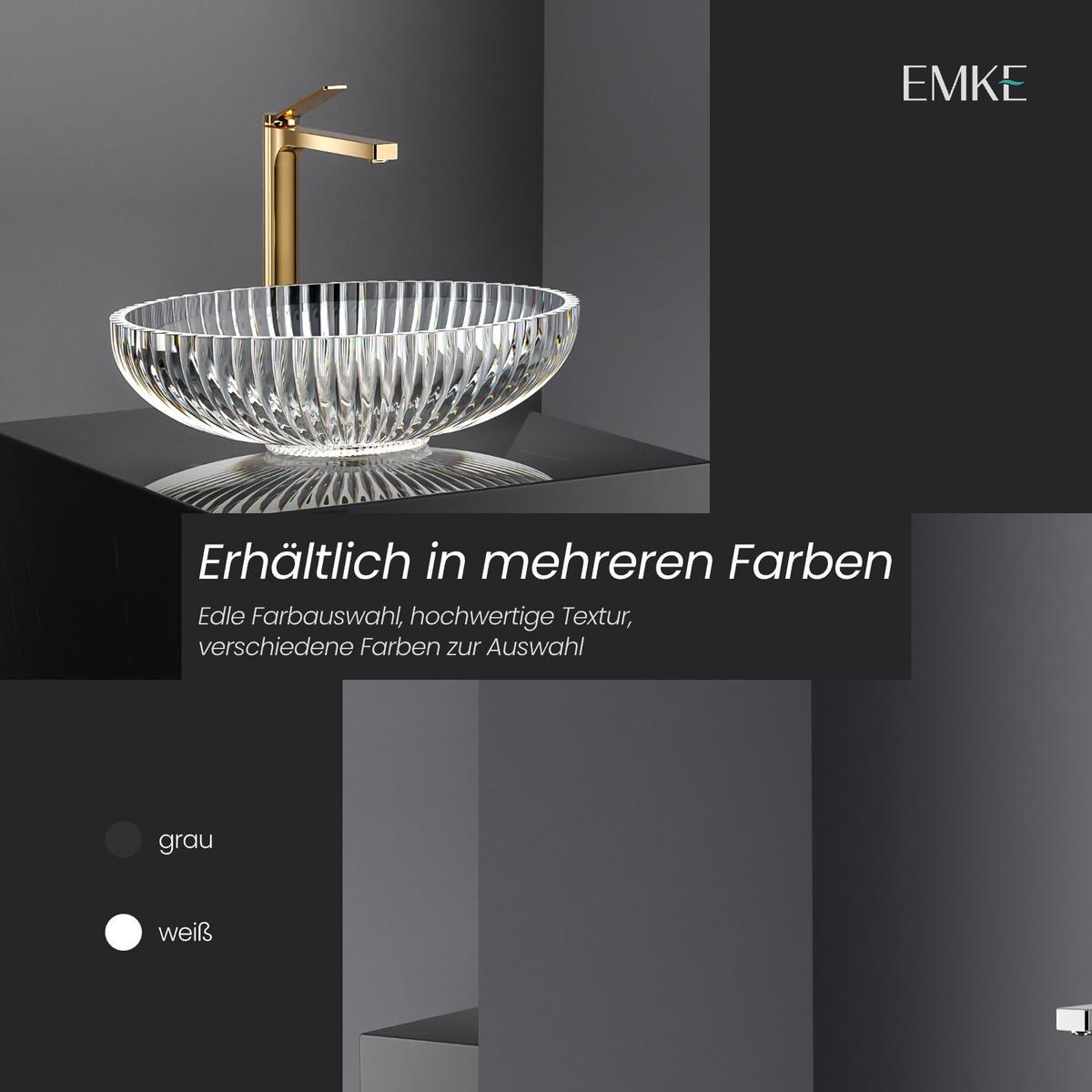 WASCHBECKEN Oval Glas Schwarz 51 / 35 / 15 cm - Schwarz, Glas (51/15/35cm) - EMKE