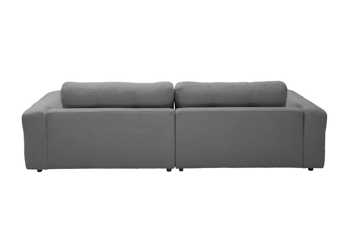 ECKSOFA MIKA Grau Cord - Dunkelgrau/Schwarz, Kunststoff/Textil (276/167cm) - KAWOLA