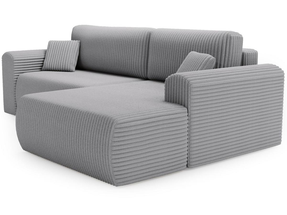ECKSOFA Belvio Hellgrau Rechts - Hellgrau/Schwarz, Holz/Textil (257/177cm) - Graingold