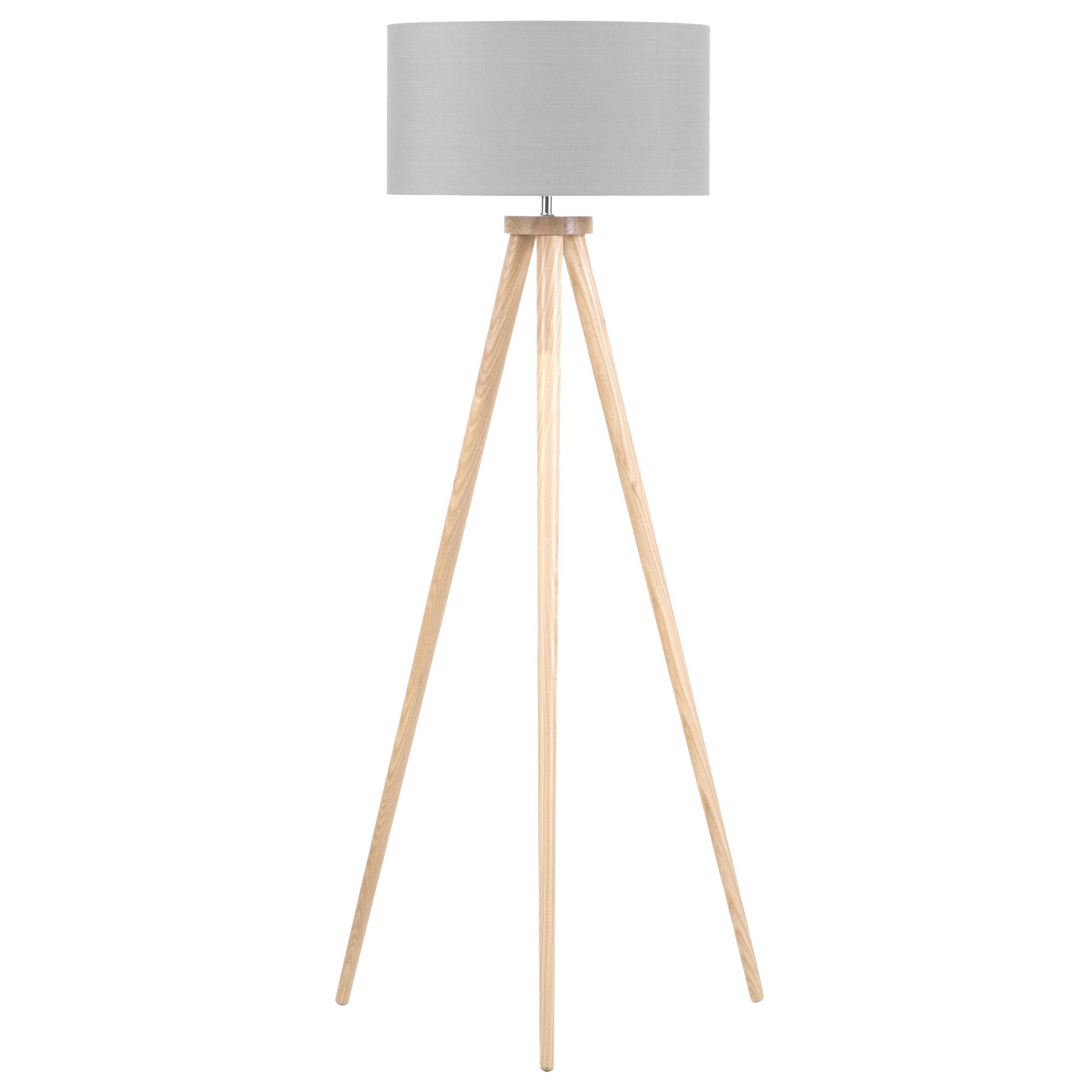 STEHLAMPE Nitra 45/45/142 cm - Grau, Holz (45/45/142cm) - Beliani