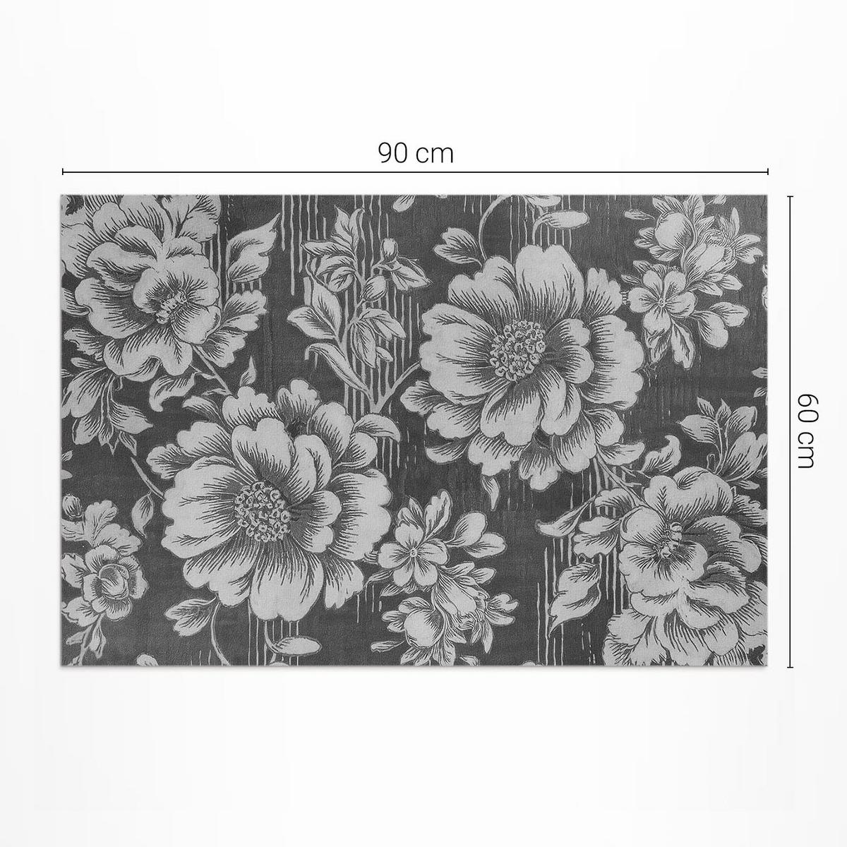 TEPPICH 60x90 cm Subtile Florale Akzente - Titanfarben, Kunststoff (60/90cm) - Wallfluent