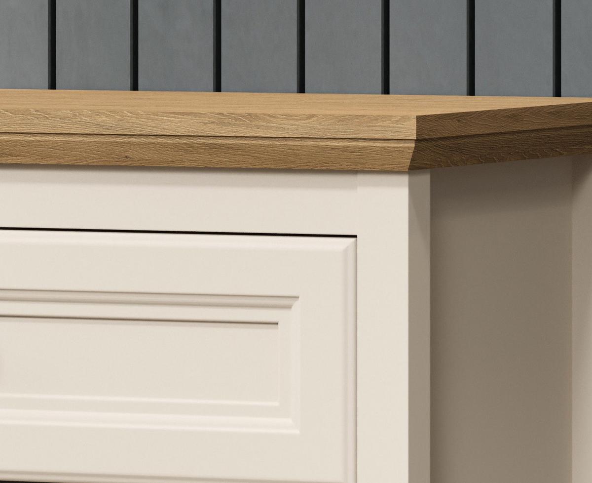 FLURKOMMODE Kaschmir, Stein Eiche Landhaus 70 x 98 cm, Schuhschrank mit Soft-Close - Kaschmir/Eichefarben, Holzwerkstoff/Kunststoff (70/98/41cm) - Top.Furn