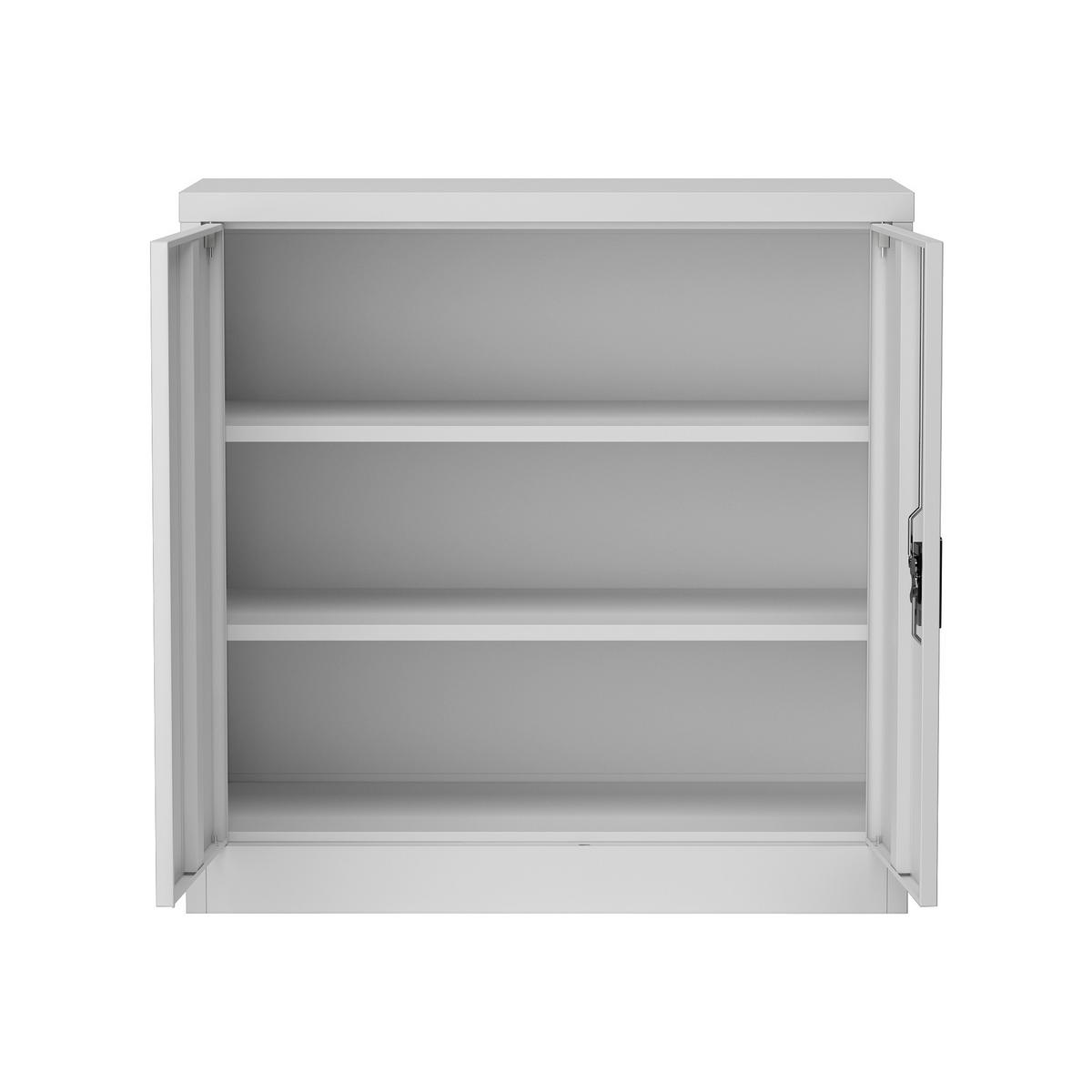 AKTENSCHRANK Molise - Hellgrau, Metall (90/90/40cm) - [en.casa]