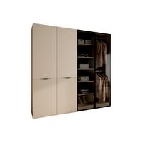 KLEIDERSCHRANK SANDBOX KASHMIR 200 202/49/200 cm Kaschmir / Kaschmir + schwarzes Glas ohne LED ohne Zusatzböden - Kaschmir/Schwarz, Holzwerkstoff/Kunststoff (202/200/49cm) - Lookway