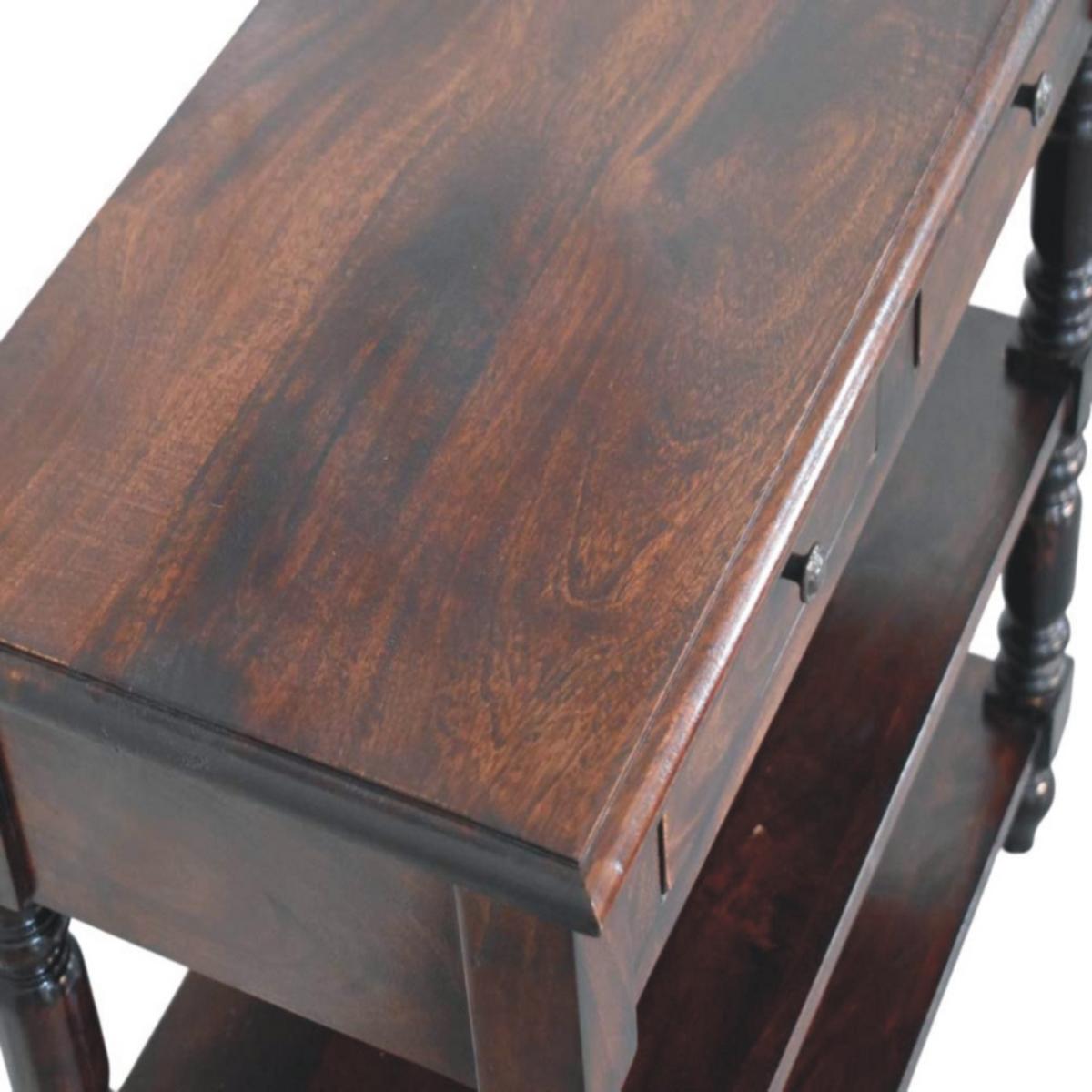 BEISTELLTISCH Rich-Cherry-Finish, 2 Schubladen, 2 große offene Regale, Dunkelbraun - Dunkelbraun, Holz (80/35/80cm) - Artisan Furniture