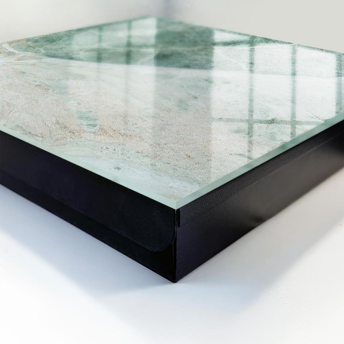 SCHLÜSSELBOX Schwarz 30x30 cm- Türöffnung nach rechts - Marmor-Eleganz - Grün, Metall (30/30/5cm) - TULUP