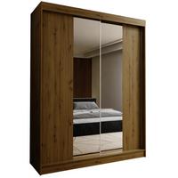 SCHWEBETÜRENSCHRANK LUCENZA 160/216/61 cm 2-türig mit Spiegel Eiche Artisan - Eiche Artisan, Holzwerkstoff (160/216/61cm) - MASSENO