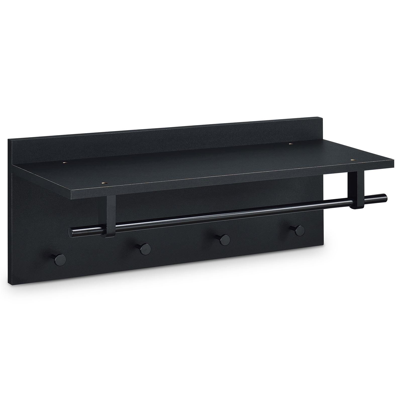 WANDGARDEROBE ULF schwarz/schwarz - Schwarz, Holzwerkstoff (75/30/26cm) - IDIMEX