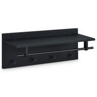 WANDGARDEROBE ULF schwarz/schwarz - Schwarz, Holzwerkstoff (75/30/26cm) - IDIMEX