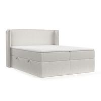 BOXBETT Viva 200/200 cm Hellbeige im Riva Stoff - Beige/Schwarz, Holz/Holzwerkstoff (200/200cm) - AltaBeds