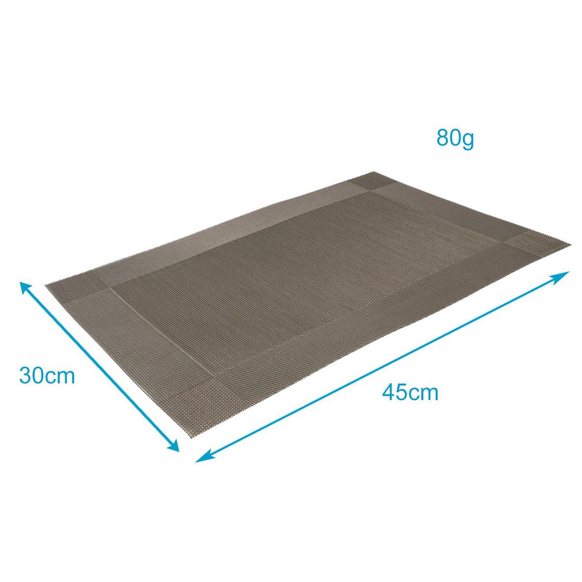 PLATZSET Untersetzer 45/30 cm (6er-Set) - Taupe, Kunststoff (45/30/0.16cm) - Intirilife
