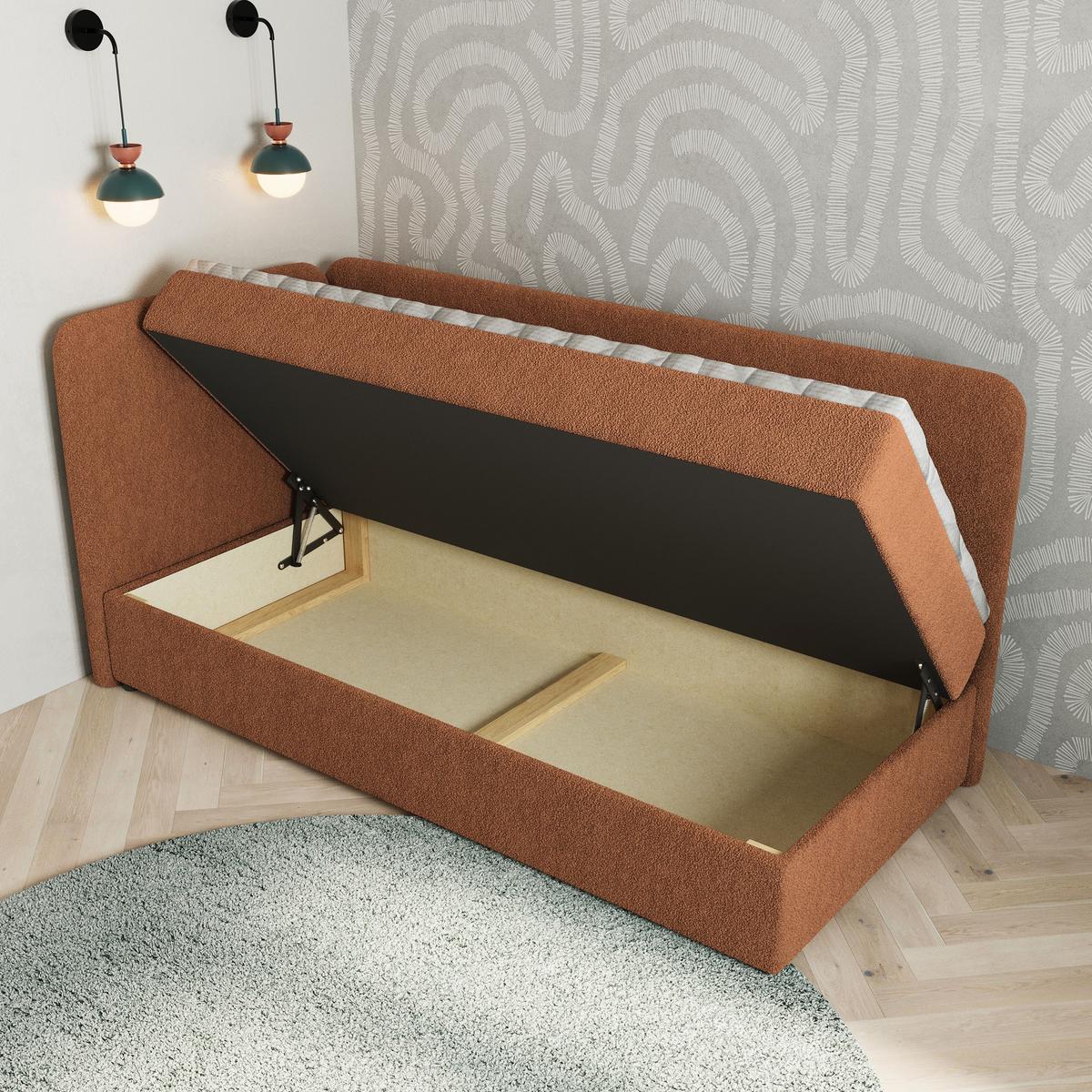 BOXBETT GINA 80x200 cm mit Matratze und Topper, H2+H3 - Kupferfarben - Kupferfarben, Holz (80/200cm) - MASSENO