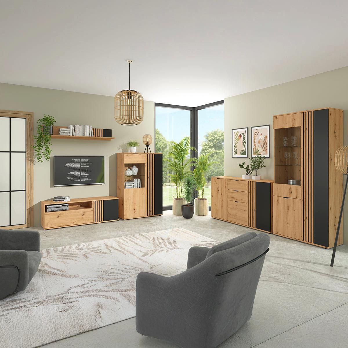 TV-MÖBEL Ezra Holz - Braun, Holzwerkstoff (135/46/40cm) - Petits-meubles