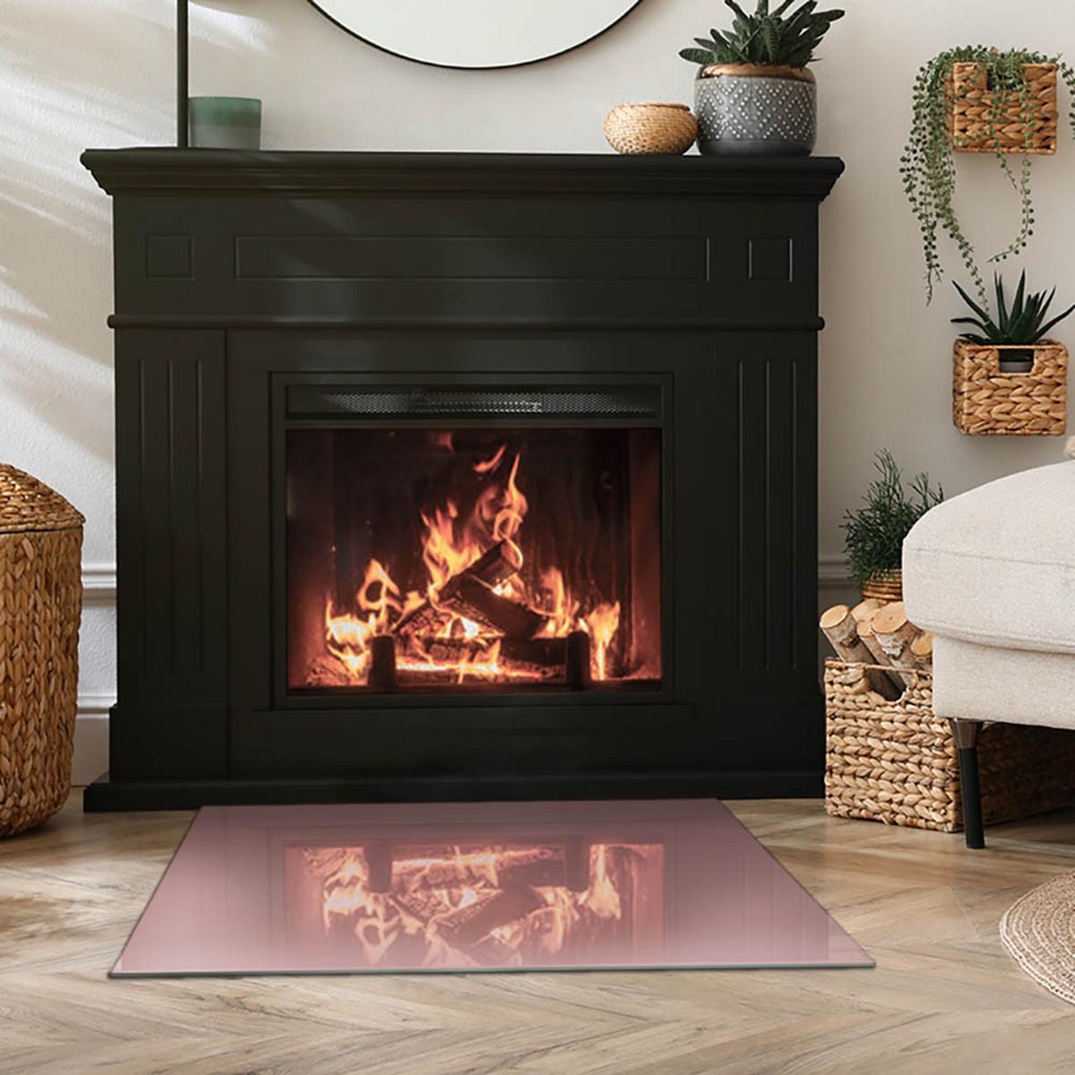 GLASPLATTE für Kamin 80x60 cm - Pink, Glas (80/60/0.4cm) - TULUP