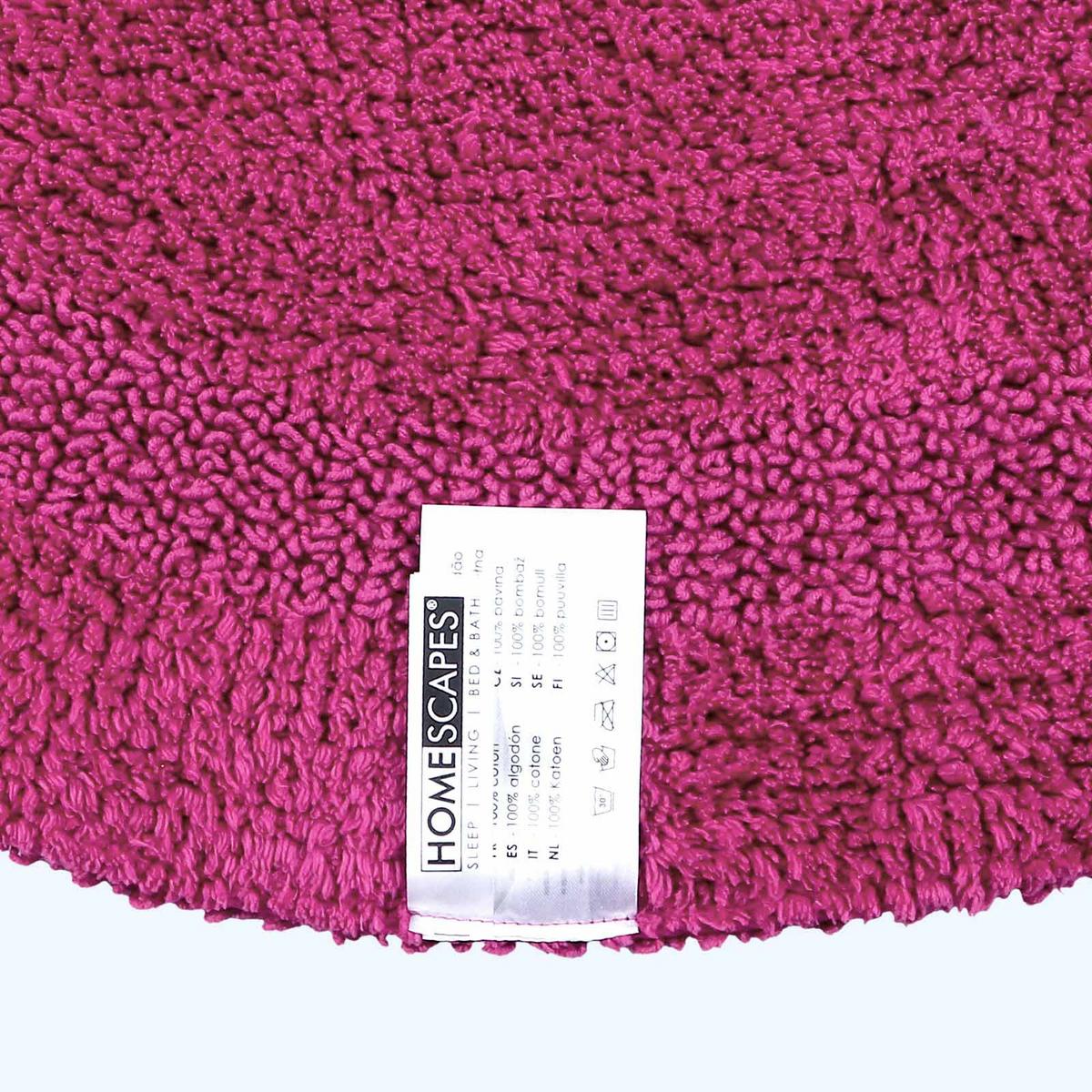 BADEMATTE 80 cm rund, 100% Baumwolle, wendbar - Magenta, Textil (80/80cm) - Homescapes