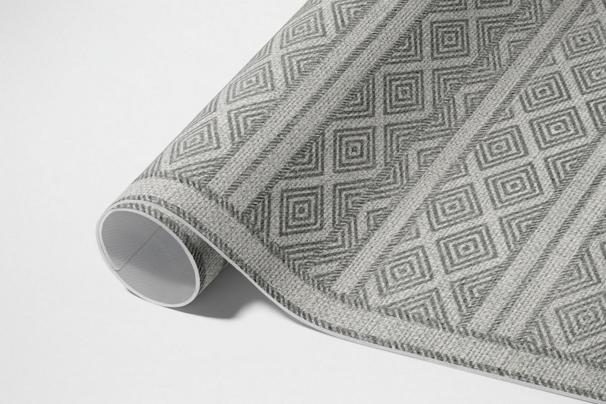 TEPPICH 60x90 cm Dekorative Bordüre - Dunkelgrau, Kunststoff (60/90cm) - Wallfluent