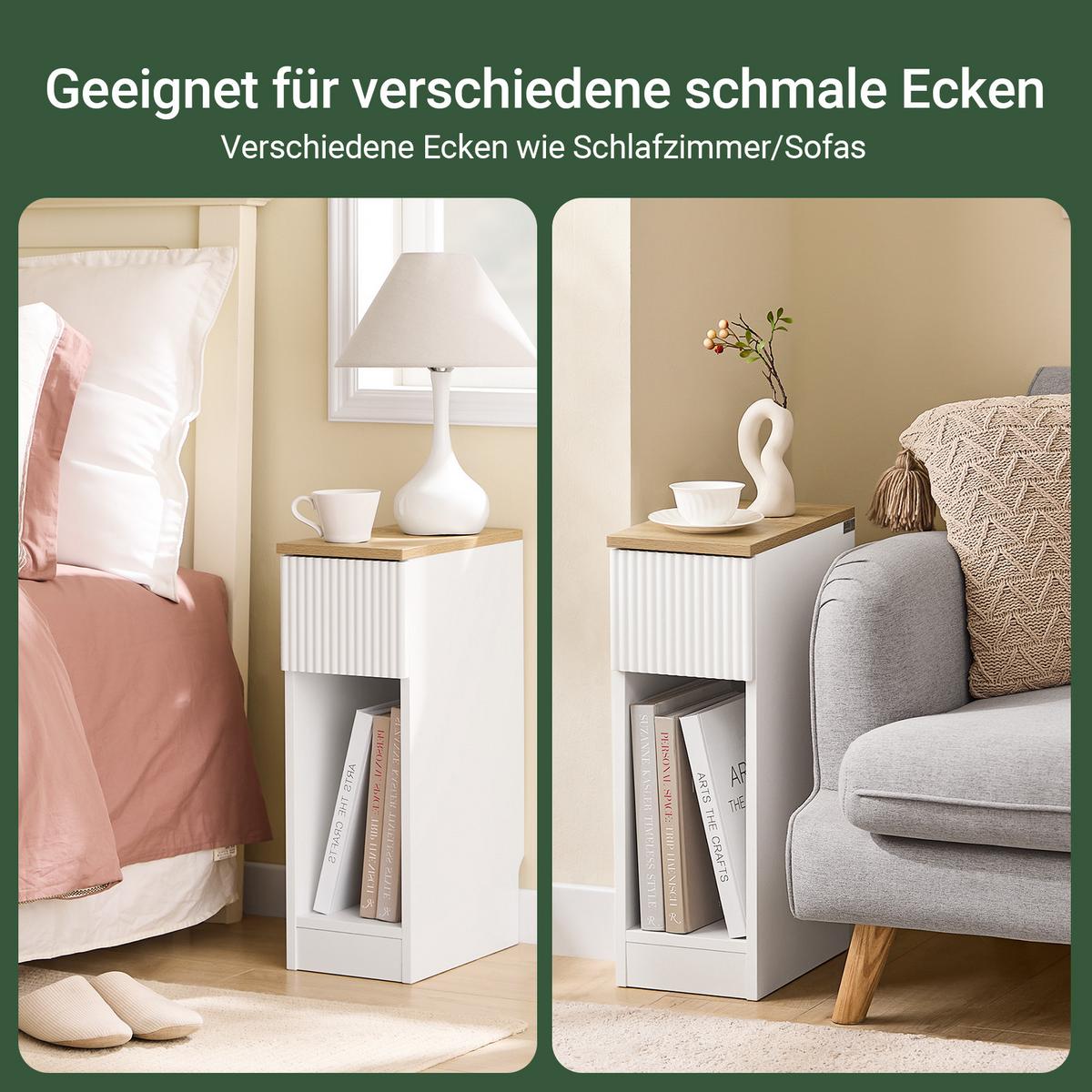 NACHTTISCH Weiß - Kaschmir, Holzwerkstoff (20/60/35cm) - SoBuy
