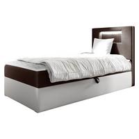 BOXBETT Gold Junior 1, Seite zum Öffnen des Bettkastens: Rechts - H3 - Weiß/Braun, Holz (90/200cm) - MIRJAN24
