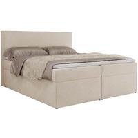 BOXBETT JAGUAR 180/200 - Hellbeige Struktur - H4 - Creme, Holz/Textil (180/200cm) - MKS