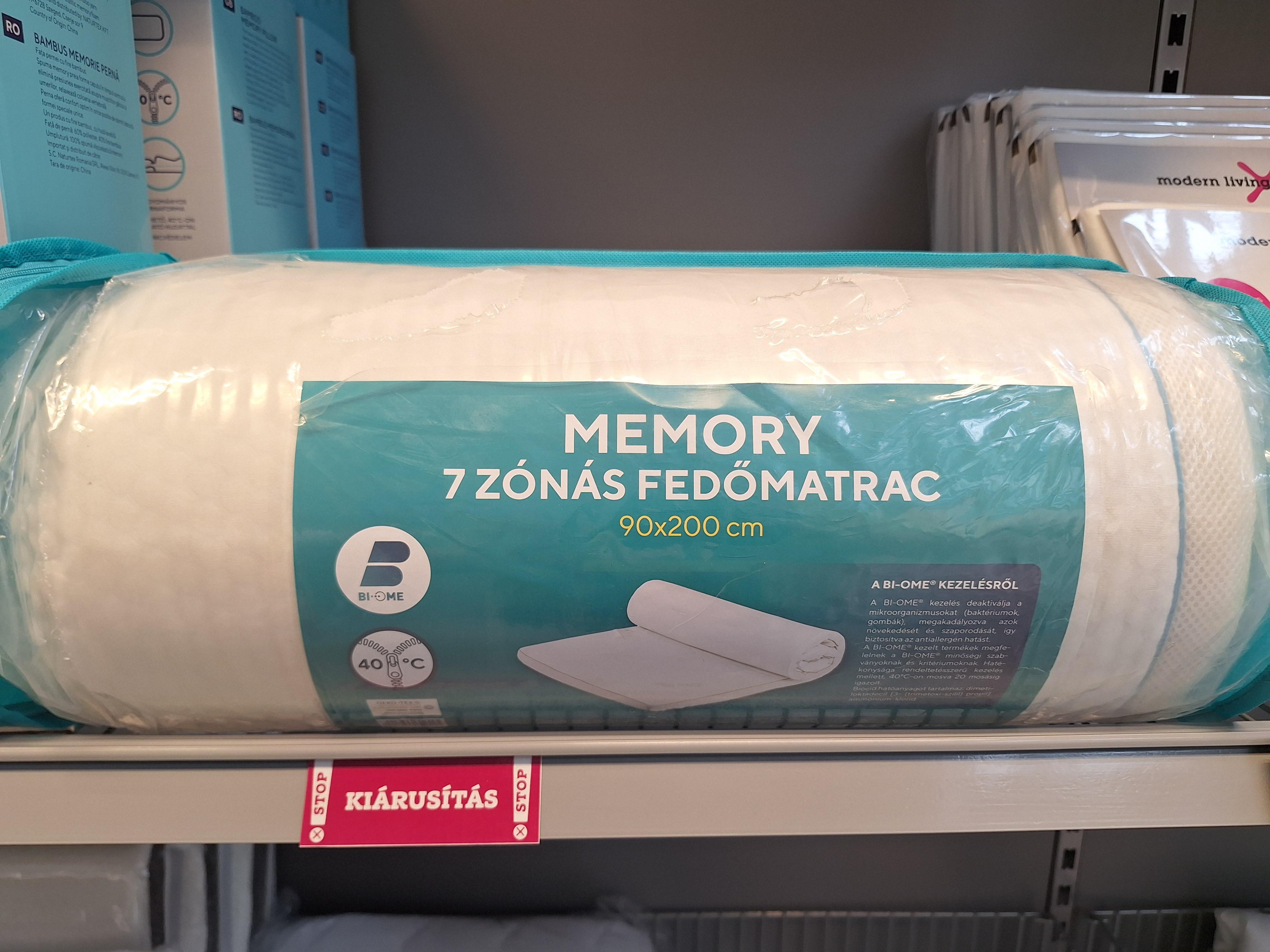 FEDŐMATRAC MEMORY TOPPER BIOME AV 90X200 - Naturtex