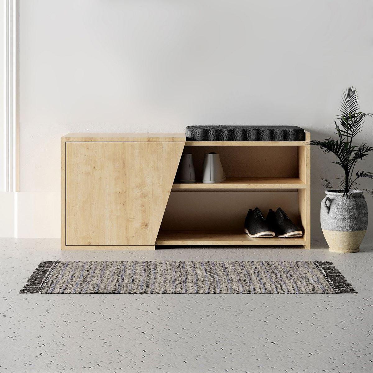 SCHUHSCHRANK 1 Tür L104 cm - Fiona - Eichefarben, Holzwerkstoff (47/37/20.5cm) - Calicosy
