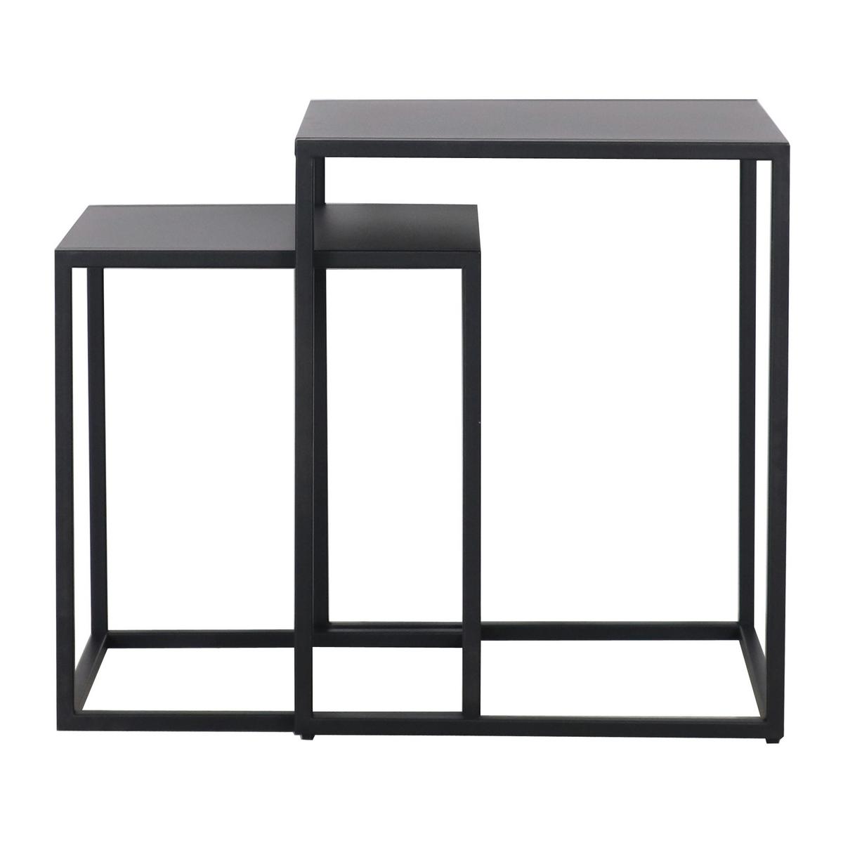 BEISTELLTISCH-SET 2 TLG. Vejen - Schwarz, Metall (40/40/49cm) - [en.casa]
