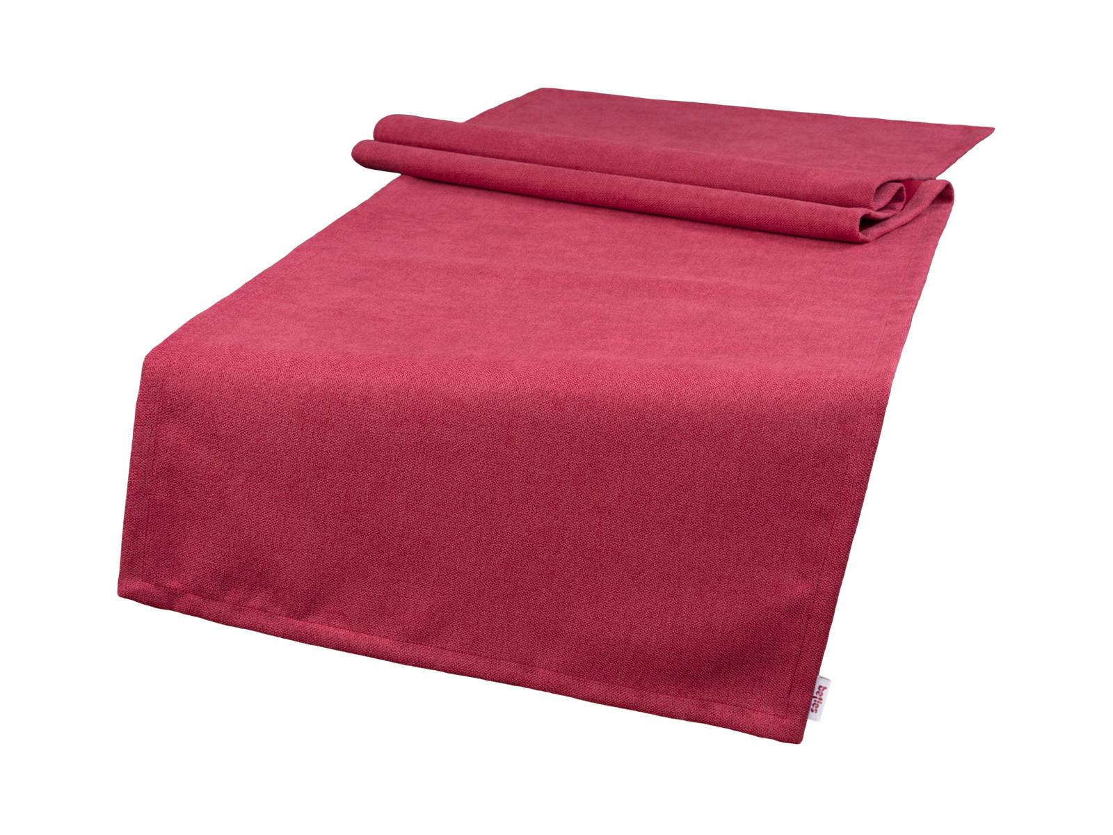 XL-TISCHLÄUFER FarbTon Chenille-Haptik himbeer-rot 220/40 cm - Rot, Textil (40/220cm) - beties Heimtextil