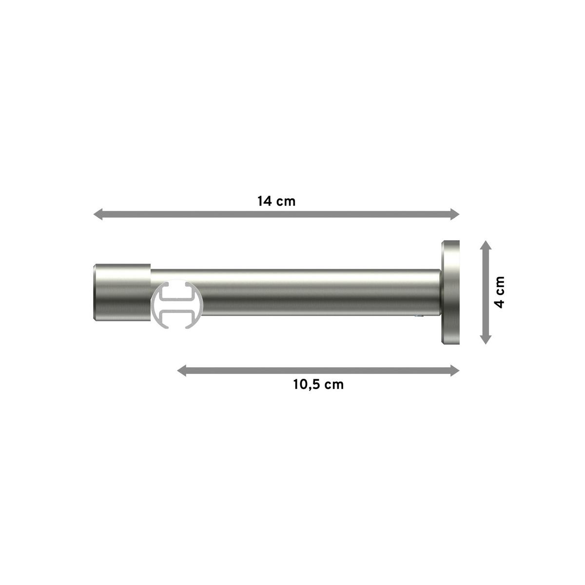 GARDINENSTANGE INNENLAUF Prestige Santo 360 cm (geteilt in 2 x 180 cm), 1-läufig, 20 mm Ø Edelstahl-Optik - Edelstahlfarben, Metall (360cm) - INTERDECO