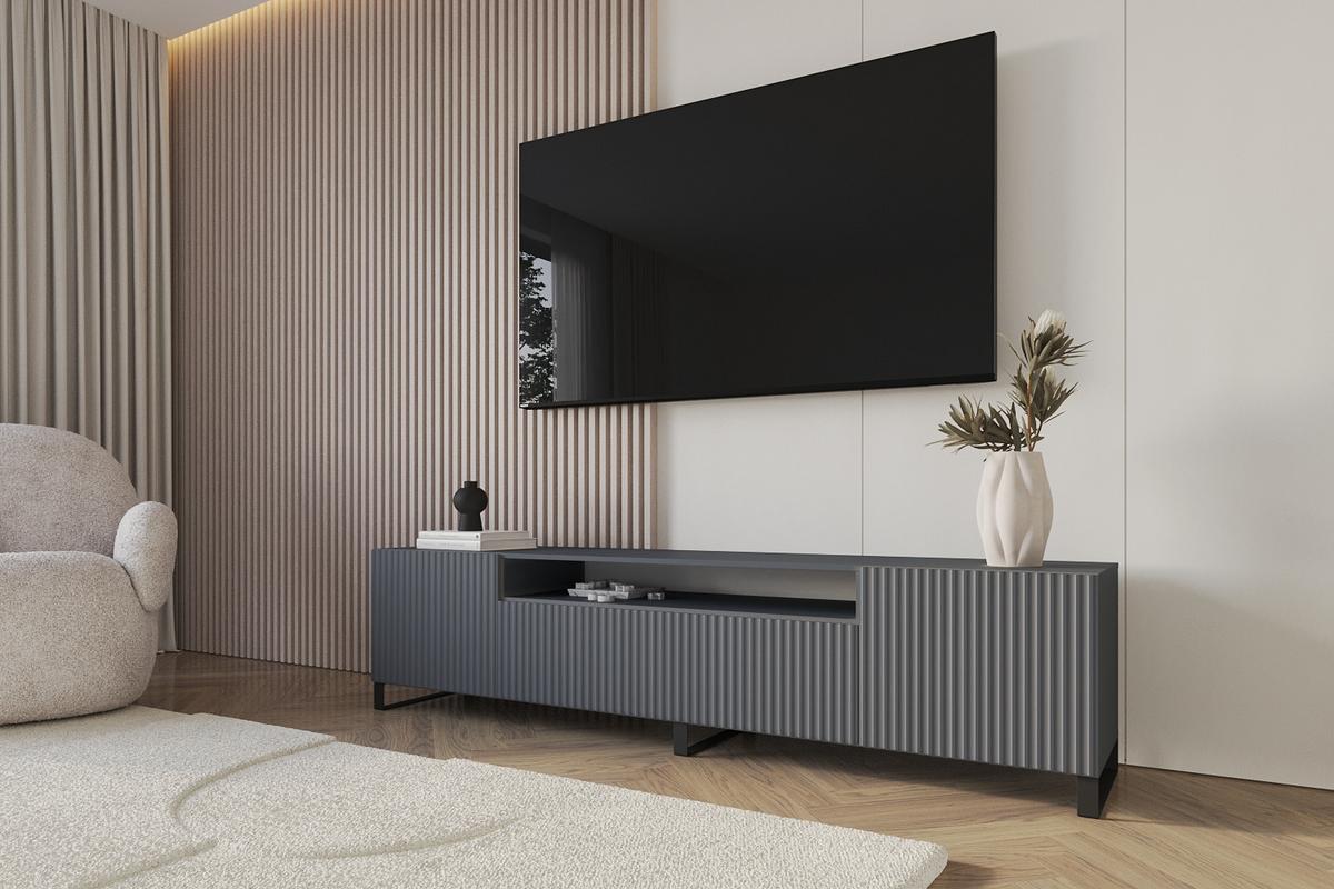 LOWBOARD NOA-2-S 200x53x41 cm - Graphit - Graphitfarben/Schwarz, Holzwerkstoff (200/53/41cm) - ALTDECOR