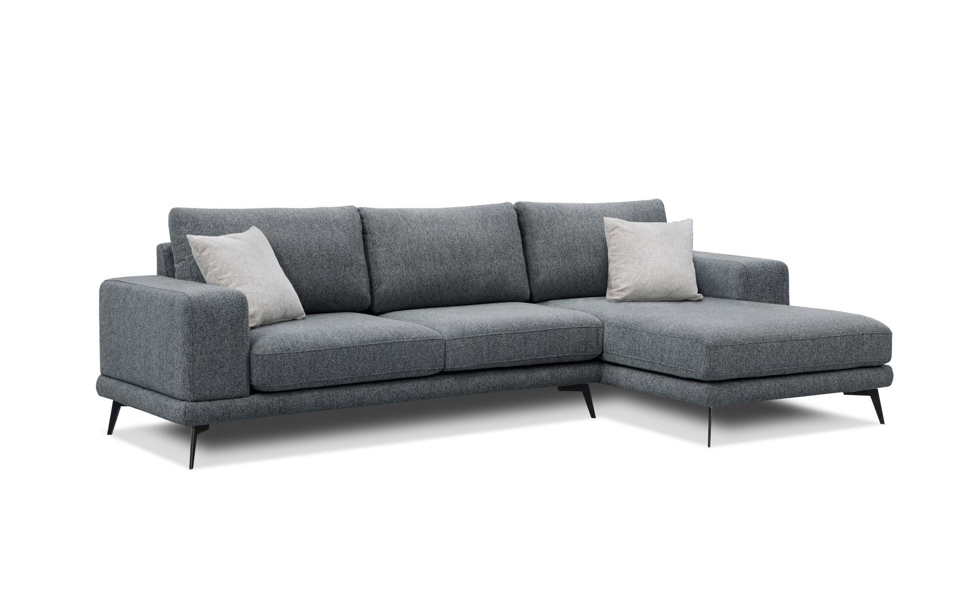 ECKSOFA MEDIOLANE 4-Sitzer, dunkelgrau - Dunkelgrau, Holzwerkstoff/Textil (282/219cm) - Wozimo