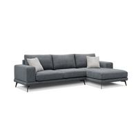 ECKSOFA MEDIOLANE 4-Sitzer, dunkelgrau - Dunkelgrau, Holzwerkstoff/Textil (282/219cm) - Wozimo