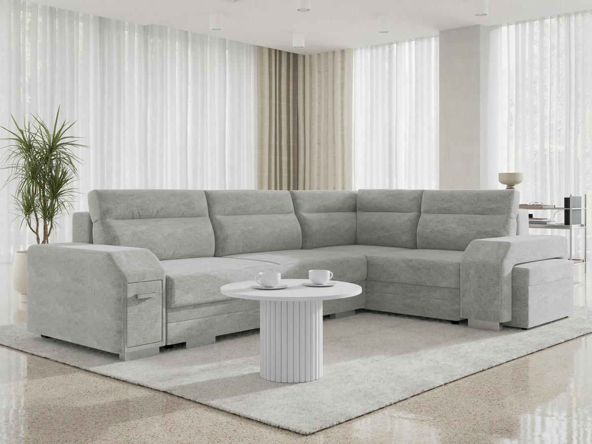 ECKSOFA Alvares, Seite: Rechts - Hellgrau, Holz/Kunststoff (305/205cm) - MIRJAN24