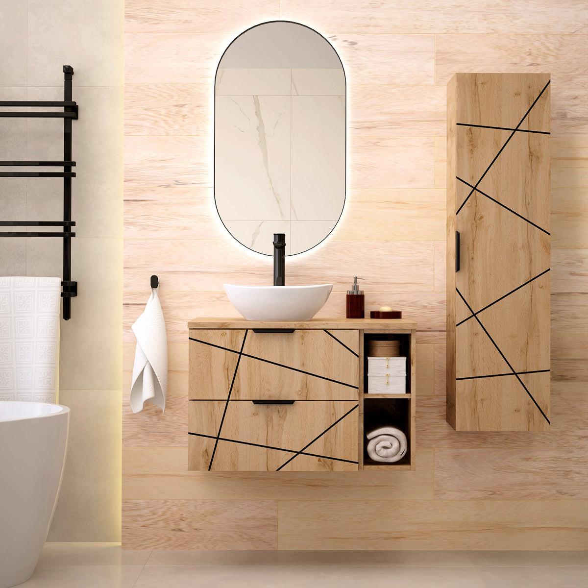 WASCHTISCHUNTERSCHRANK 80.6cm Teren Holz - Braun, Holzwerkstoff (80.6/52.2/46.5cm) - Petits-meubles