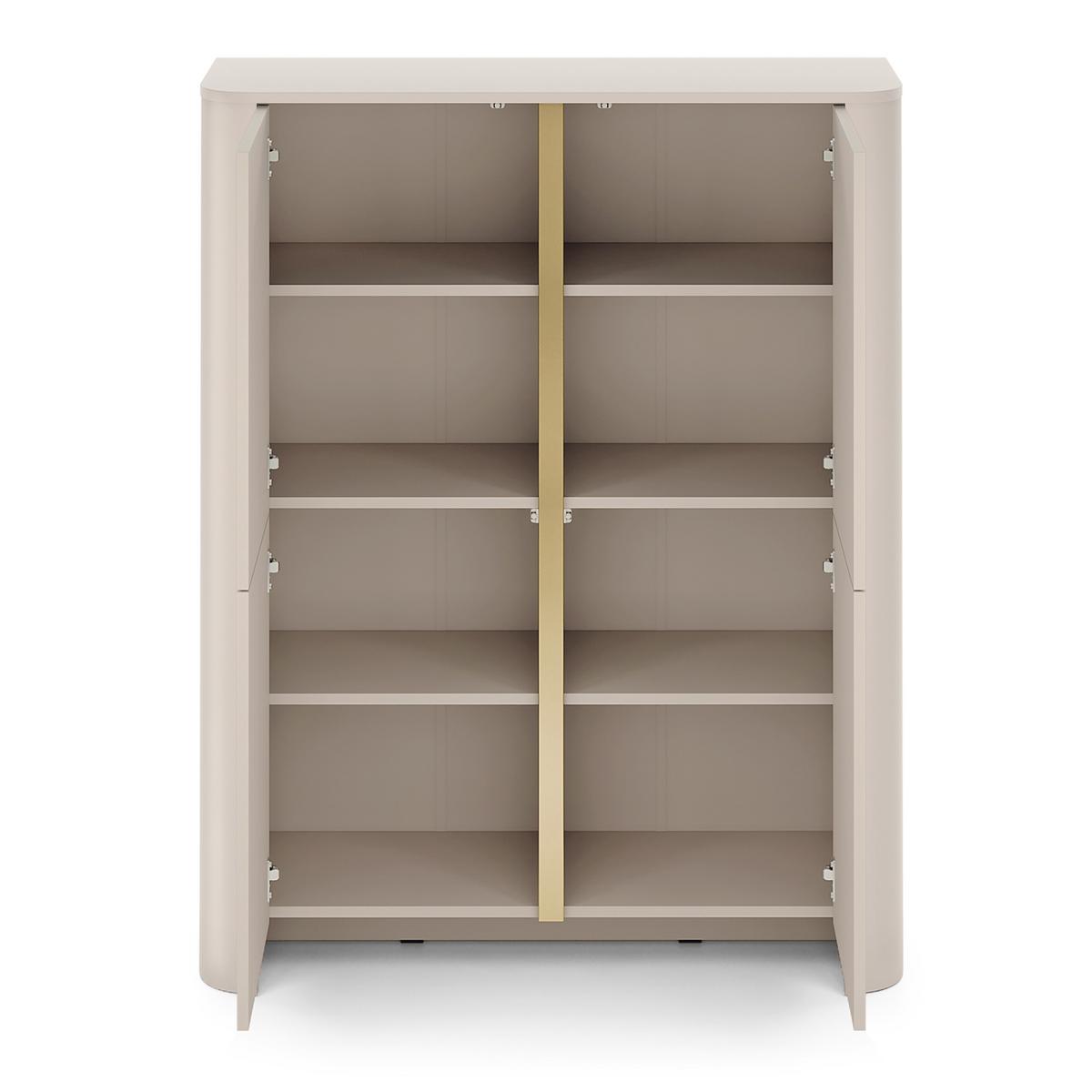 HIGHBOARD AVORIO 103/132/39cm 4 Türen Kaschmir - Kaschmir, Holzwerkstoff (103/132/39cm) - MASSENO