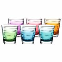 TRINKGLÄSER Vario Struttura Bunt 250 ml 6er Set - Multicolor, Glas (0.25L) - Leonardo Living
