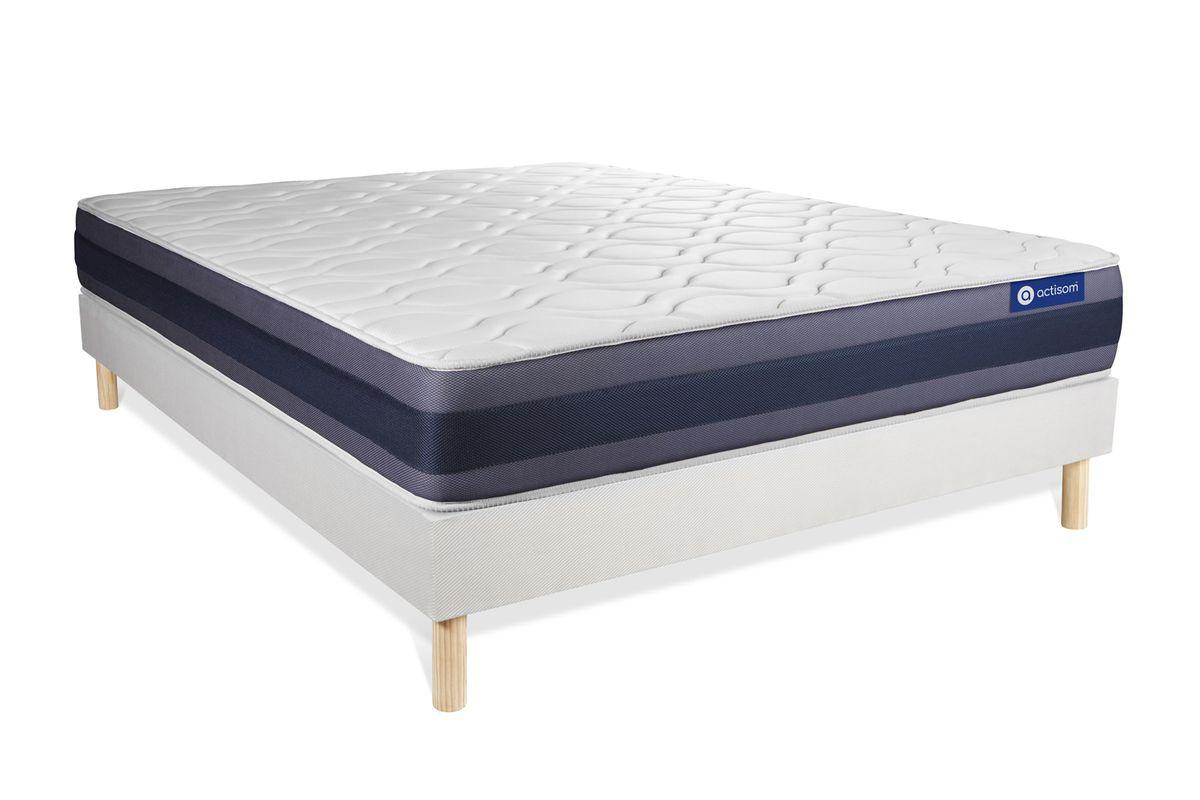 BETT Actimemo morpho Memory-Schaum 200 x 200 cm h1 - Kit Bettgestell Weiß - Beige/Weiß, Karton/Holz (200/200cm) - ACTISOM