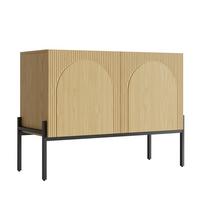 SIDEBOARD 100cm mit Bogendesign, 2 Türen, Metallbeine - Naturfarben, Holzwerkstoff (100/75/40cm) - Urban Meuble