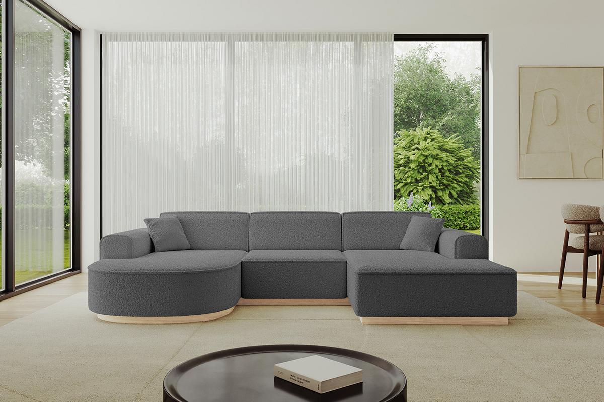 WOHNLANDSCHAFT ARRIO-U1 303x171x83 cm Platinfarben - Platinfarben, Holzwerkstoff/Textil (303/83/171cm) - ALTDECOR
